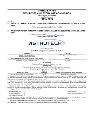 Miniature Astrotech 10-Q Rapport trimestriel 2021 