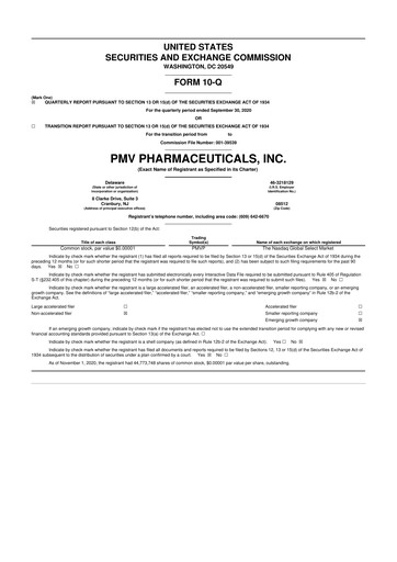 Thumbnail PMV Pharmaceuticals 10-Q Quarterly Report FY2020 