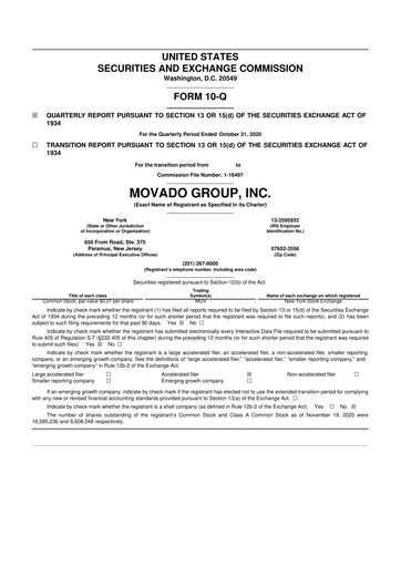 Thumbnail Movado Group 10-Q Quarterly Report FY 