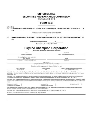 Miniature Champion Homes 10-Q Rapport trimestriel  