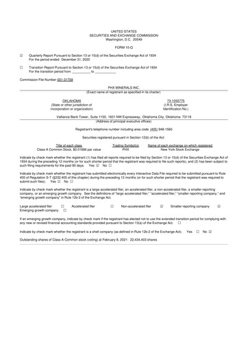 Thumbnail PHX Minerals 10-Q Quarterly Report FY2021 