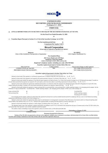 Thumbnail Hexcel
 10-K Annual Report 2020