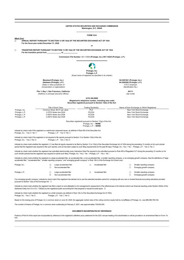 Miniature Prologis 10-K Rapport annuel 