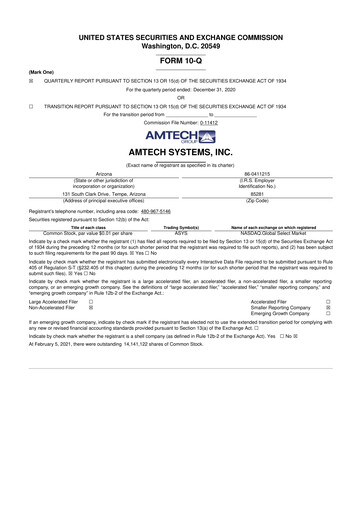 Thumbnail Amtech Systems 10-Q Quarterly Report FY 