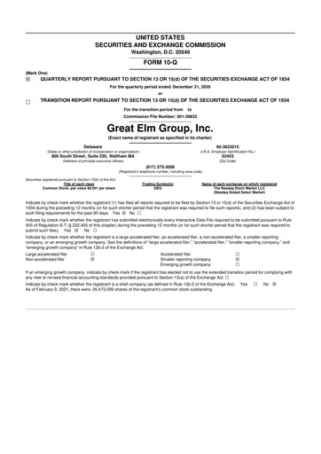 Thumbnail Great Elm Group 10-Q Quarterly Report FY2021 