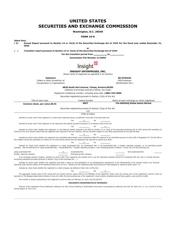 Thumbnail Insight Enterprises
 10-K Annual Report 2020