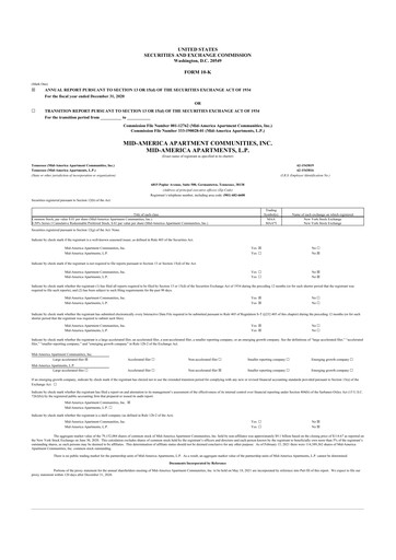 Thumbnail Mid-America Apartment Communities 10-K Annual Report 2020