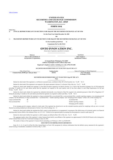 Thumbnail Onto Innovation 10-K Annual Report 2020