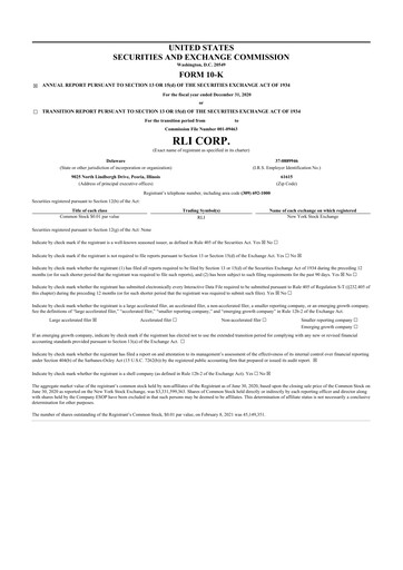 Thumbnail RLI Corp.
 10-K Annual Report 2020