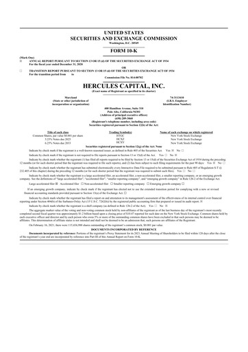 Thumbnail Hercules Capital
 10-K Annual Report 