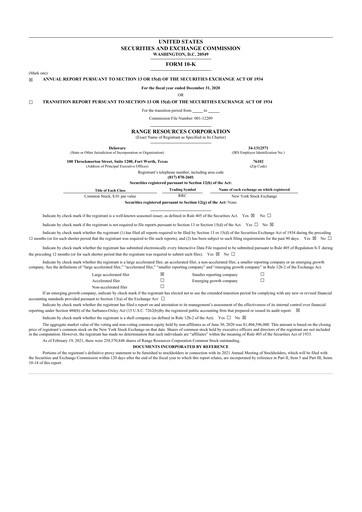 Miniature Range Resources
 10-K Rapport annuel 2020