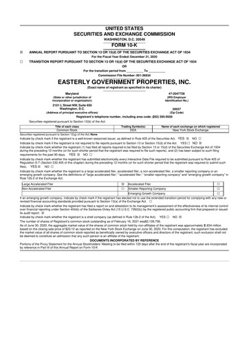 Thumbnail Easterly Government Properties 10-K Annual Report 2020