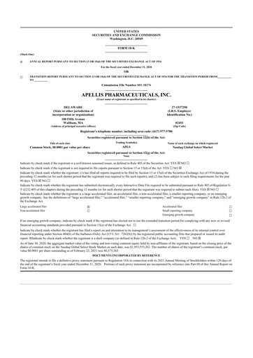 Thumbnail Apellis Pharmaceuticals 10-K Annual Report 2020