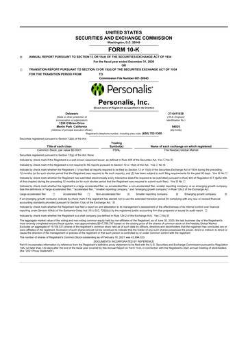 Thumbnail Personalis 10-K Annual Report 2020