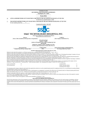 Thumbnail SS&C Technologies
 10-K Annual Report 2020