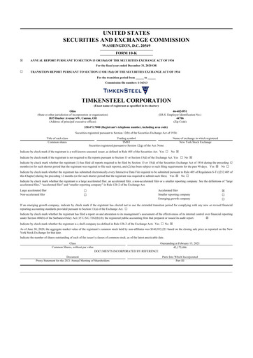 Thumbnail Metallus 10-K Annual Report 2020