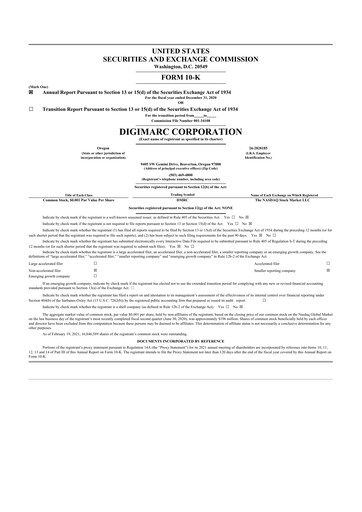 Thumbnail Digimarc
 10-K Annual Report 2020