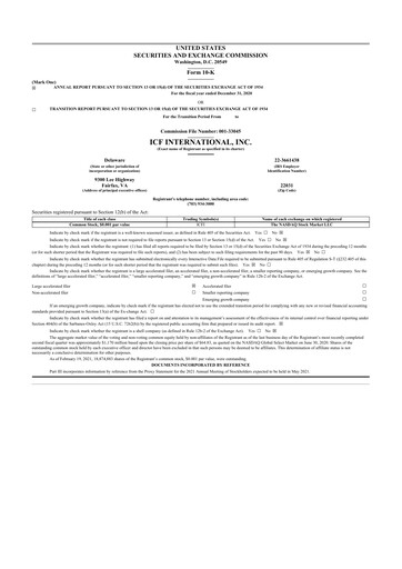 Thumbnail ICF International 10-K Annual Report 2020