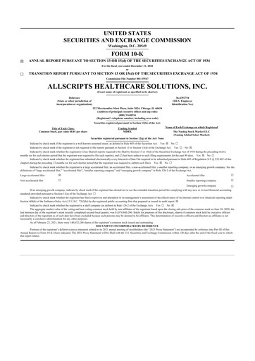 Thumbnail Veradigm 10-K Annual Report 2020