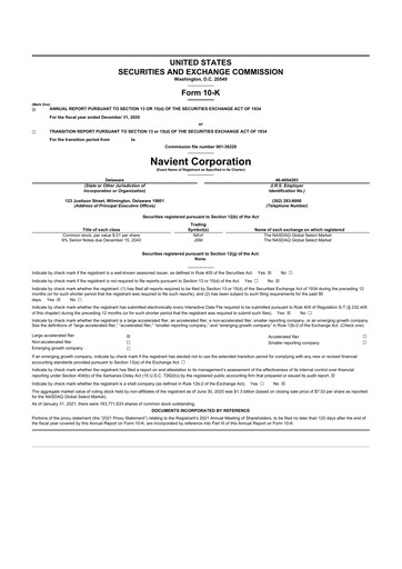 Miniature Navient 10-K Rapport annuel 2020