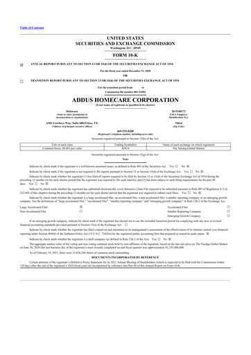 Thumbnail 
Addus HomeCare 10-K Annual Report 