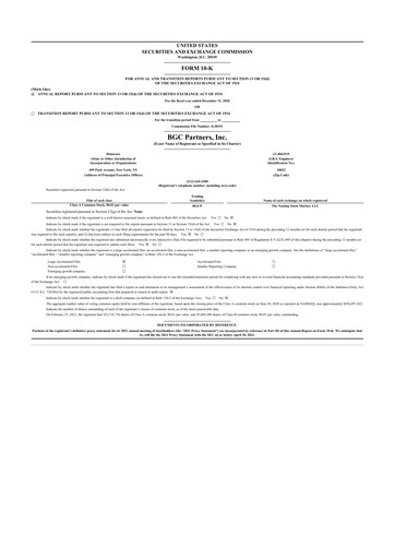 Thumbnail BGC Group
 10-K Annual Report 2020