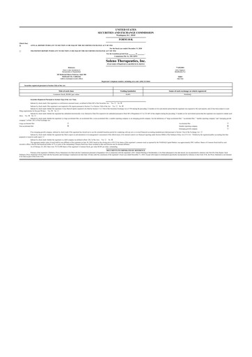 Thumbnail Soleno Therapeutics 10-K Annual Report 2020