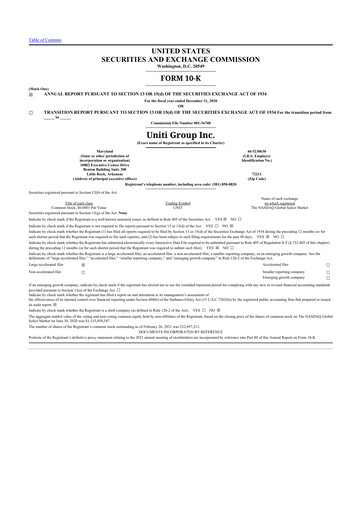 Thumbnail Uniti 10-K Annual Report 2020