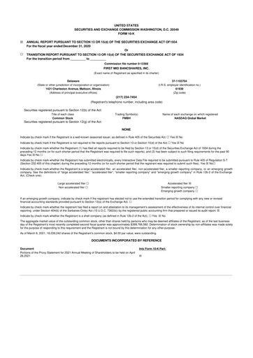 Thumbnail First Mid Bancshares 10-K Annual Report 2020
