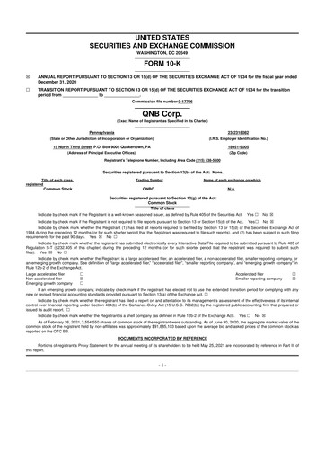 Vorschaubild QNB Corp. 10-K Jahresbericht 2020