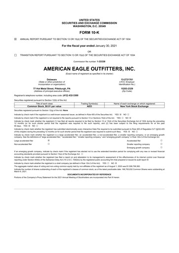 Thumbnail American Eagle Outfitters
 10-K Annual Report 