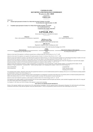 Thumbnail LENSAR 10-K Annual Report 2020