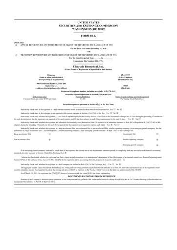 Thumbnail Clearside Biomedical
 10-K Annual Report 2020
