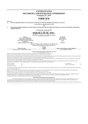 Thumbnail Equillium 10-K Annual Report 2020