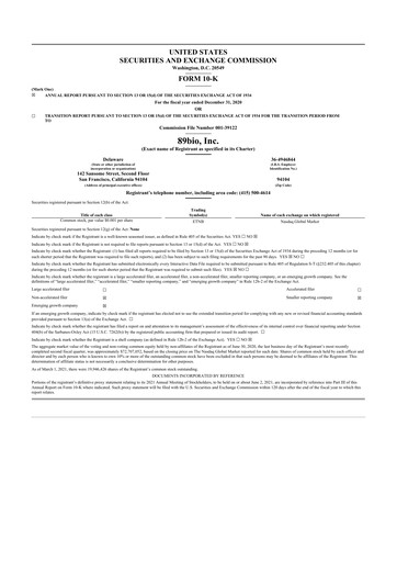 Thumbnail 89bio 10-K Annual Report 2020