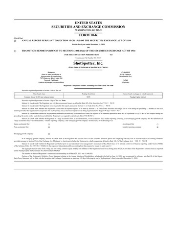 Thumbnail SoundThinking 
 (ShotSpotter) 10-K Annual Report 2020