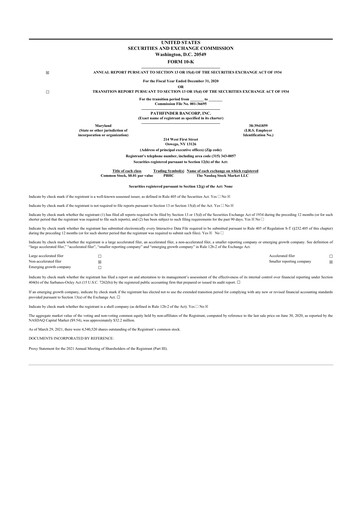 Thumbnail Pathfinder Bancorp 10-K Annual Report 2020