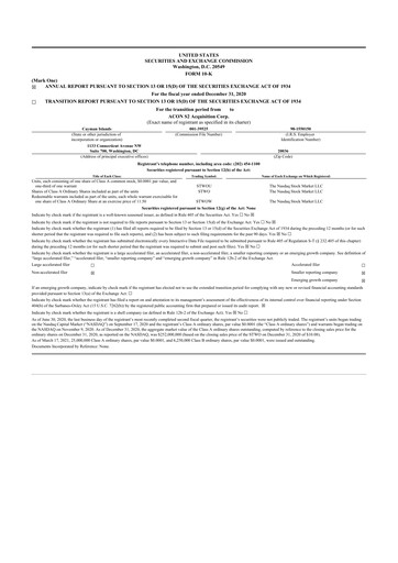 Miniature ESS Tech 10-K Rapport annuel 2020