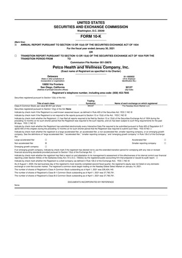 Miniature Petco 10-K Rapport annuel 