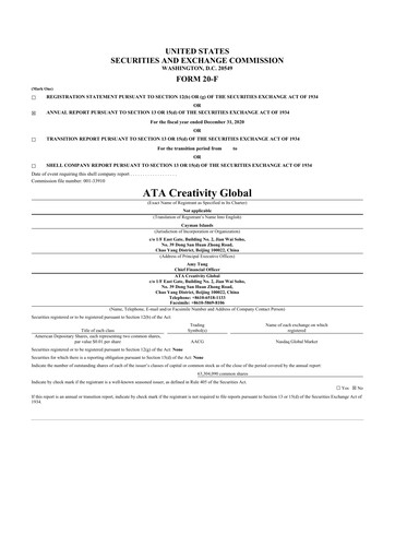 Thumbnail ATA Creativity Global 20-F Annual Report 2020