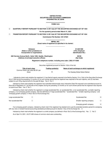 Thumbnail Impinj 10-Q Quarterly Report FY2021 