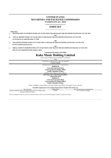 Thumbnail Kuke Music Holding 20-F Annual Report 