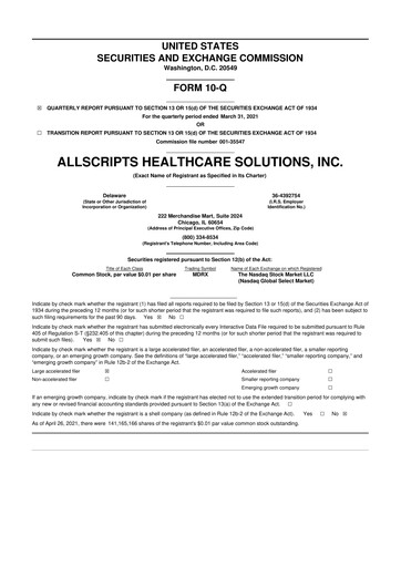 Thumbnail Veradigm 10-Q Quarterly Report FY2021 