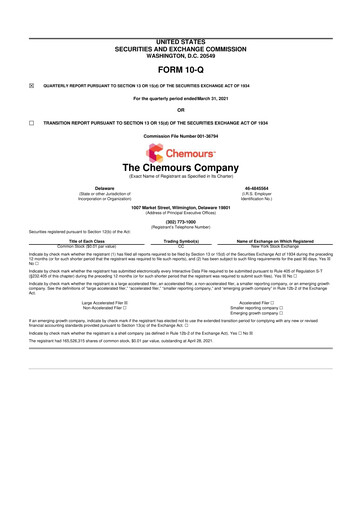 Thumbnail Chemours
 10-Q Quarterly Report FY2021 