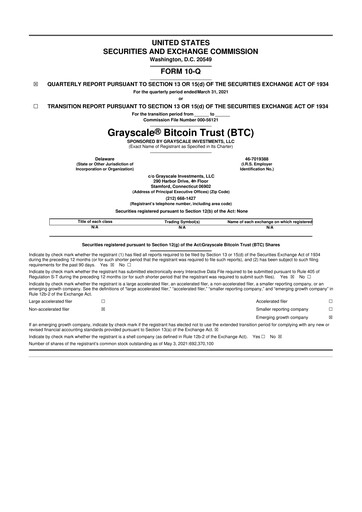 Vorschaubild Grayscale Bitcoin Trust 10-Q Quartalsbericht 2021 