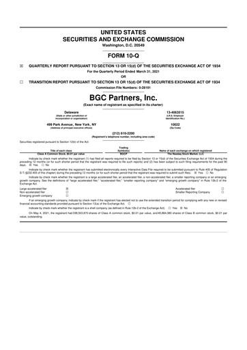 Thumbnail BGC Group
 10-Q Quarterly Report FY2021 