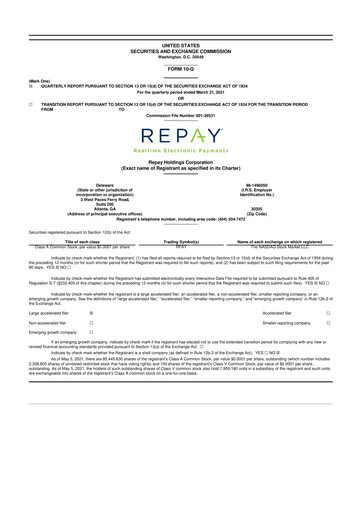 Thumbnail Repay Holdings 10-Q Quarterly Report FY 