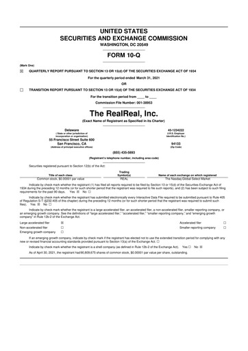 Thumbnail The RealReal
 10-Q Quarterly Report FY2021 