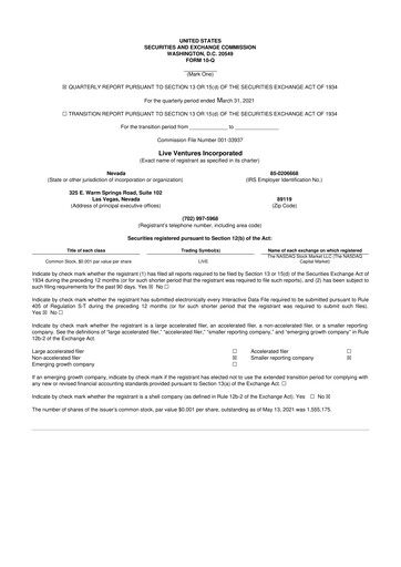 Thumbnail Live Ventures 10-Q Quarterly Report FY2021 