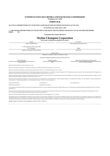 Thumbnail Champion Homes 10-K Annual Report 2021